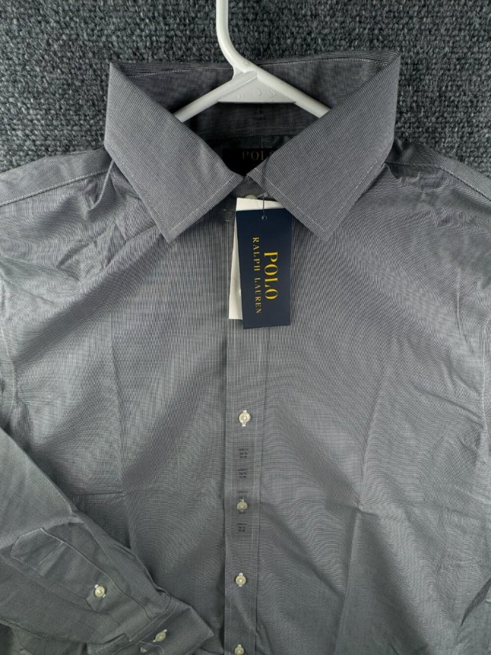 NWT Polo Ralph Lauren Button Up Gray Long Sleeve 16.5 32/33 Classic Easy Care